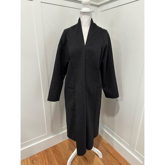 Eileen Fisher Double Face Wool/Cashmere Blend Shaw Collar Coat - Picture 4 of 8